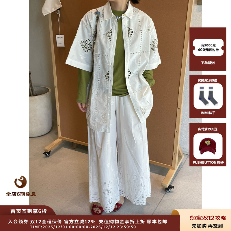 SESSUN25PS高腰镂空阔腿裤JULY