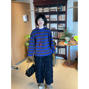 Short 设计师品牌 Sentence 26SS T恤 贝壳绣饰边条纹长袖 现货