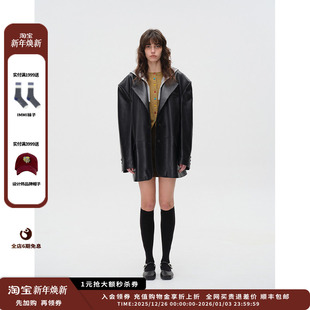 戴帽皮西装 25PF 设计师品牌ASYUS JULY 现货