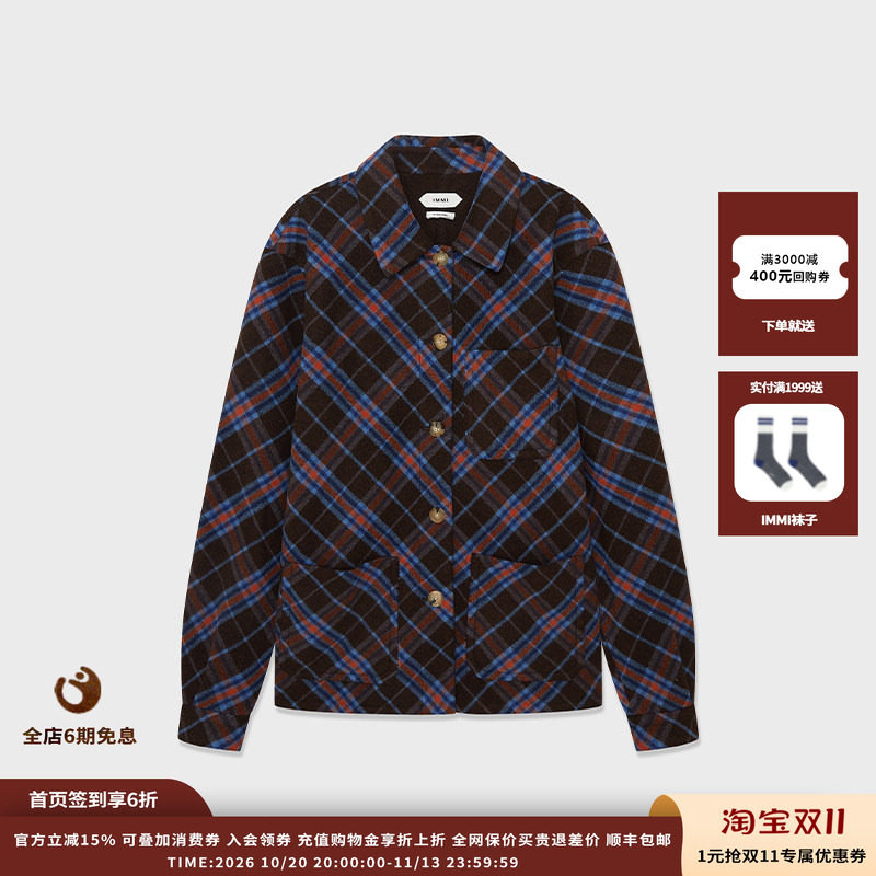 25AW格纹双面呢衬衫式外套