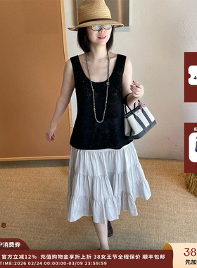 【现货】设计师品牌Crush Collection 25PF镂空提花U领背心JULY