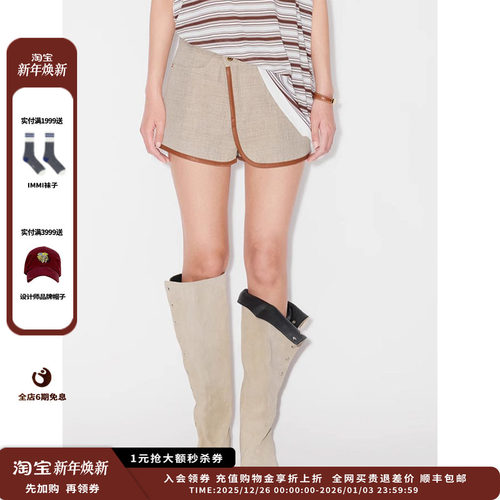 IMMI25SS麻斜门襟短裙裤JULY