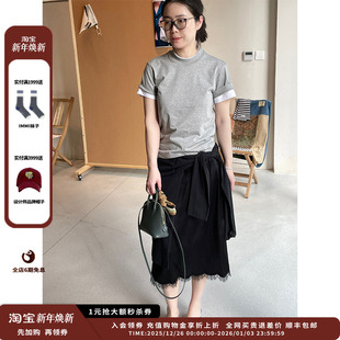 25SS桑蚕丝蕾丝绑带长裙JULY 设计师品牌DUIDAO对倒 现货