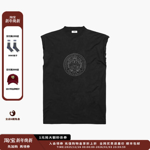 25AW ETHOR 设计师品牌 黑色徽标水印背心 现货