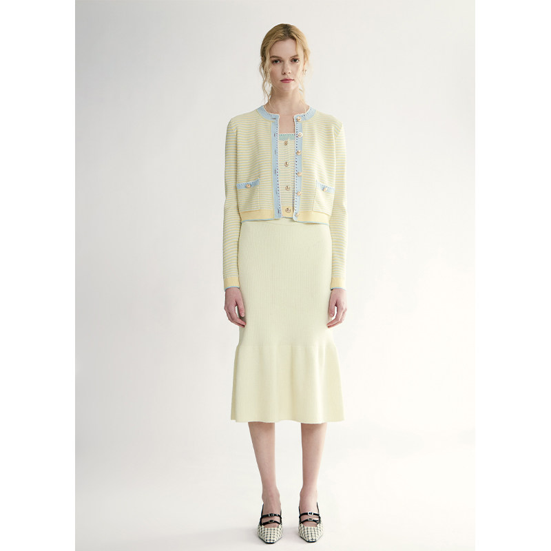 CrushCollection多彩条纹开衫