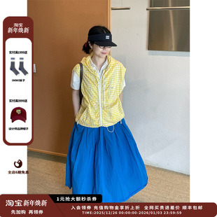 25AW纹理尼龙布褶裥半裙JULY 设计师品牌WHM 现货