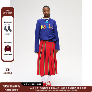 SENTENCE 设计师品牌SHORT 25AW竖条纹针织百褶裙JULY 现货