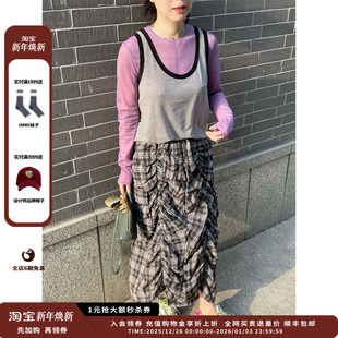 25SS细条纹天丝背心T恤JULY 设计师品牌OIIORIRI 现货