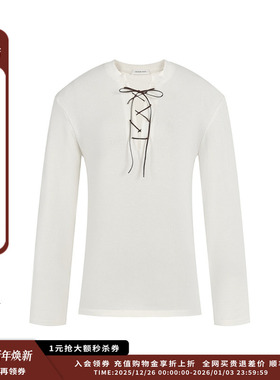 【现货】设计师品牌 CONCISE-WHITE 简白25AW V领系带德绒长袖