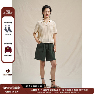 25SS现货镂空针织翻领短袖 设计师品牌WHM 上衣JULY 现货