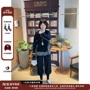 品牌IMMI25AW羊绒POLO领拼色针织上衣MWEFWKTP1566X 现货