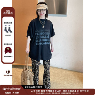 ECHOADE25SS豹纹直简休闲长裤 设计师品牌 JULY 现货