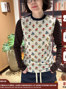 【现货】设计师品牌 puzzle piece 26PS Poppy条纹纽扣T