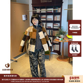 现货 设计师品牌IMMI25AW拉贡棋盘拼色圆领夹克MWEFWLJK1316X
