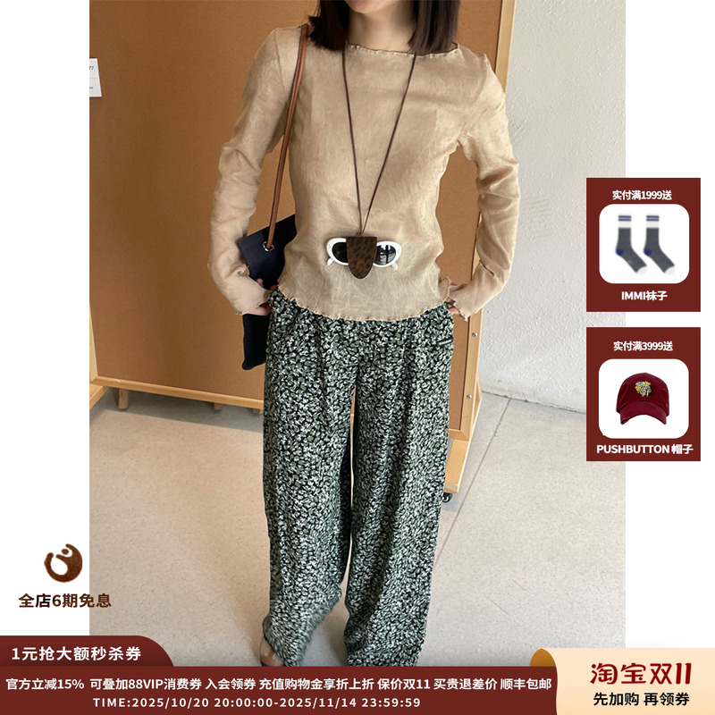 OIIORIRI25SS花朵阔腿长裤JULY