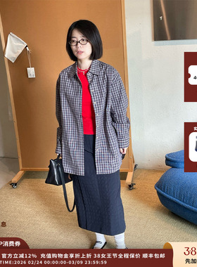 【现货】设计师品牌AETHER HAZE 25AW百搭格纹常规衬衫 JULY