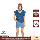 牛仔上衣JULY 25PS褶边无袖 现货 设计师品牌PUSHBUTTON