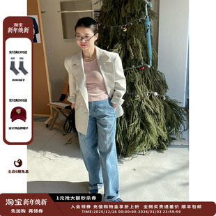 弧形粉质牛仔长裤 25PS现货经典 设计师品牌YCH JULY 现货