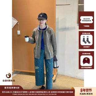 【新品】设计师品牌SHORT SENTENCE 25AW彩色线饰牛仔棉裤JULY