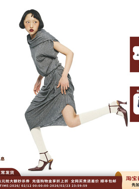 【现货】设计师品牌PUSHBUTTON 25PF 褶皱纯色连衣裙JULY