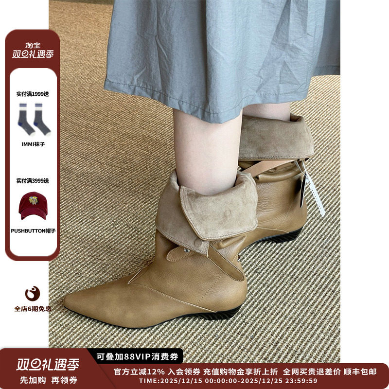 【新品】设计师品牌ORINOUS 25FW V- BuckleBootsV字扣带长靴JULY