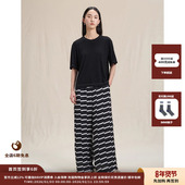 JULY 25SS条纹直筒亮缎松紧腰松直长裤 现货 设计师品牌WHM