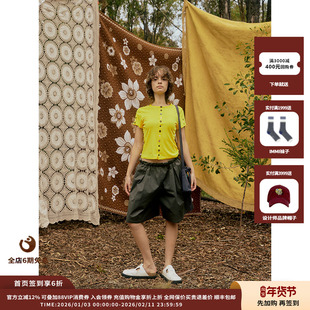 【现货】品牌SHORT SENTENCE 短句夏日胶囊扣饰修身弹力开衫