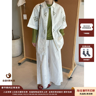 【新品】设计师品牌SESSUN 25PS高腰镂空阔腿裤JULY