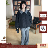 新品 设计师品牌 ASYUS 26PS 娃娃领波点两面穿羽绒服女外套