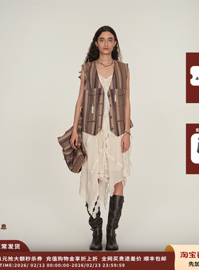 【现货】设计师品牌ICE DUST 25PF色织亚麻竖条马甲JULY