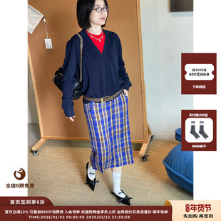 【现货】设计师品牌AETHER HAZE 25AW彩色格纹百搭半裙JULY