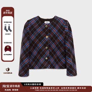 25AW IMMI 设计师品牌 格纹双面呢圆领夹克MWEFWWJK1163X 现货