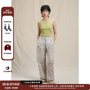 25SS立体印花薄棉布抽绳长裤 设计师品牌WHM JULY 现货