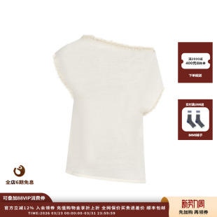 现货 简白26SS 设计师品牌 WHITE 毛边斜肩上衣 CONCISE