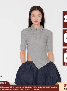 【现货】品牌IMMI 25SURPLUS细横条纹斜襟上衣MWESSJTP0498X