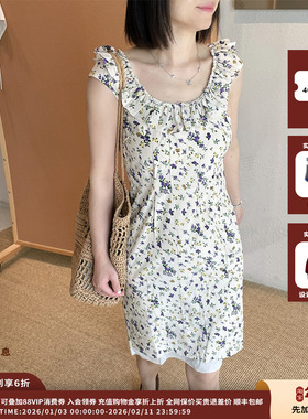 【现货】设计师品牌COEMES 6月胶囊 复古荷叶领无袖连衣裙JULY