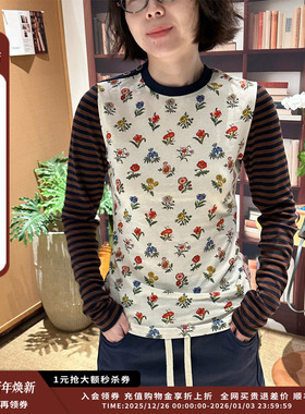 【现货】设计师品牌 puzzle piece 26PS Poppy条纹纽扣T