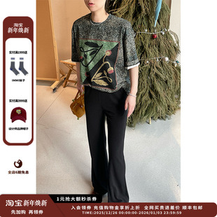 25SS印花针织布宽松T恤JULY 设计师品牌WHM 现货