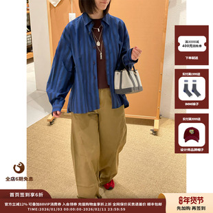 【现货】设计师品牌SHORT SENTENCE 25AW抽绳长袖条纹衬衫JULY