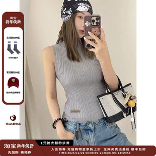 OITMMTIO 设计师品牌SELALAGU 25SS褶皱针织背心JULY 现货