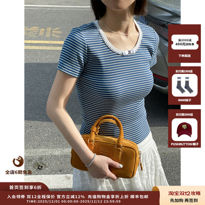 ETHOR25SS条纹蝴蝶结短袖JULY