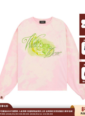 【现货】设计师品牌WE11DONE 25AW粉红色烤漆长袖T恤JULY