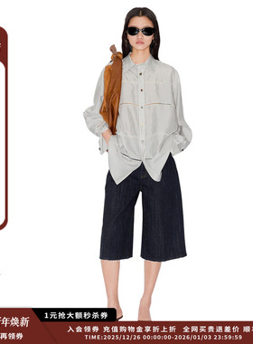 【现货】品牌IMMI 25SURPLUS条纹提花镂空宽松衬衫MWESSWST0436X