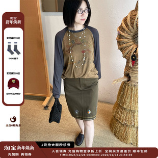 25AW刺绣工装 设计师品牌AUBRUINO 半裙JULY 现货