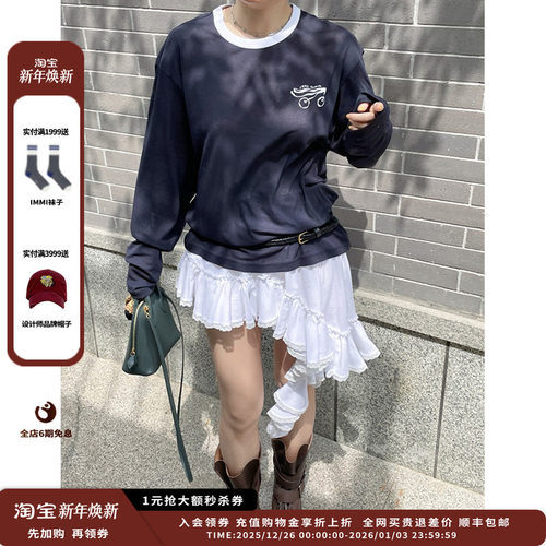 【现货】设计师品牌IMMI 25SS樱桃印花撞色长袖T恤 MWESSJLT0493X