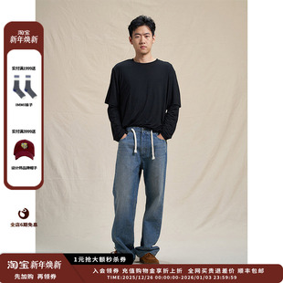 环保棉平纹牛仔松直男裤 25SS新品 设计师品牌WHM JULY 新品