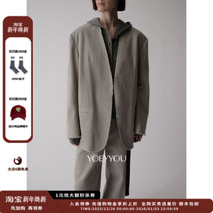 25AW深V无领西装 设计师品牌YOEYYOU 现货