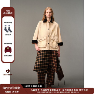 25AW 设计师品牌AUBRUINO 格纹拼接半裙JULY 现货