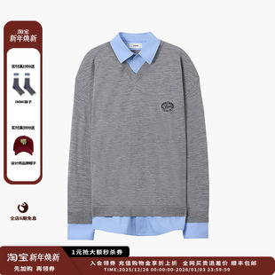 25SS假两件V领针织 设计师品牌ETHOR JULY 现货