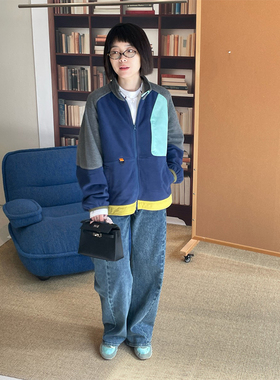 【现货】设计师品牌SHORT SENTENCE 26RS多彩拼色摇粒绒夹克JULY